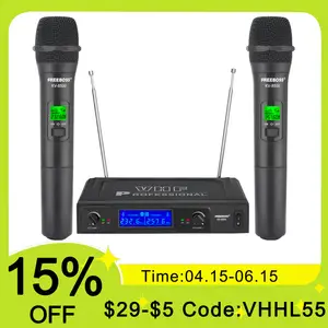 Sistema microfono Wireless UHF professionale microfono palmare Karaoke 80M  per Home Theater altoparlante PA Singing Party Church