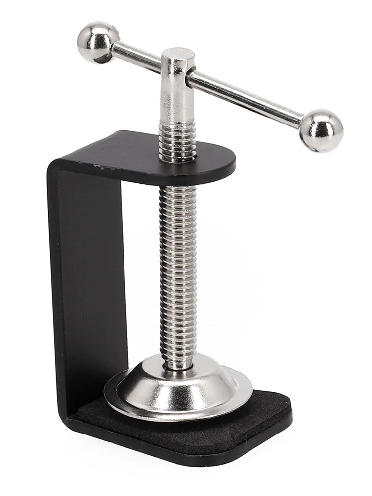 Table Mount Clamp Clamp Home Office Shop C-shaped Design Silicone Pad Stable Metal Base 5cm Height Securely Mount