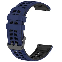 Silicone Smart Watch Replacement Strap - Universal Wristband Accessory - 22mm Width (Midnight blue Black)