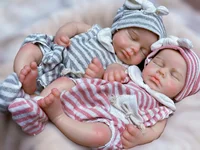 33cm Can Open Mouth Full Body Solid Silicone LouLou Reborn Girl and Boy Doll Soft Touch Handmade  Reborn Corpo De Silicone 2