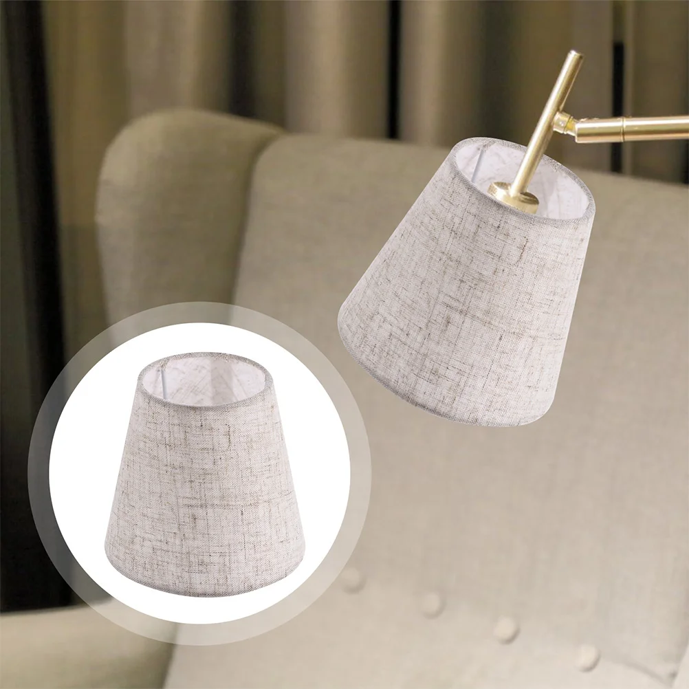 

2 Pcs Gold Table Lamps Fabric Lampshade Candelabra Accessories Small Shades Clip on
