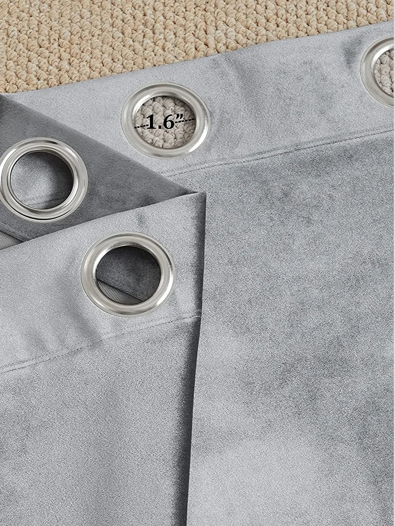Grey Italian Velvet Curtains 1pc Curtains for Living Room  Curtains for Bedroom 4