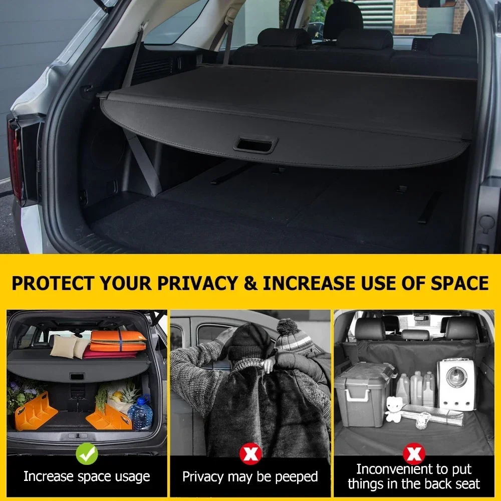 현대 투싼 후방 트렁크 화물 커버, 2016-2025 개폐식 커튼, 후방 화물 보관 랙, 수하물 프라이버시 보안 실드