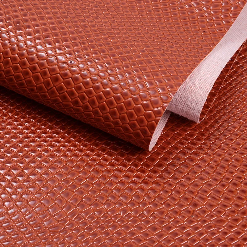 Home Decor Small Snake Pattern PVC Leather Rhombus Artificial Leather Box Packaging Goods Animal Skin Fabric for Clothing Access