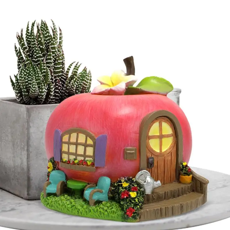 

Fairy Garden Apple House Vivid Fairy House Figurines Hand-Painted Garden Sculptures & Statues Charming Centerpiece for Outdoor