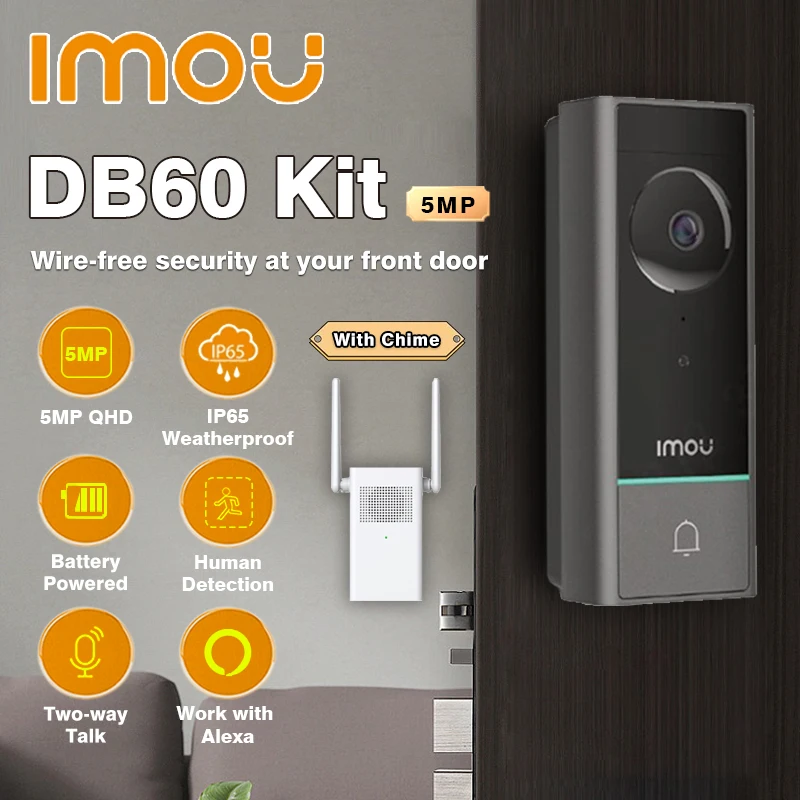 DB60Kit-IMOU - Kit Imou - 1x Station sans fil interne + 1x Station d'interphone  vidéo IP Wifi externe 