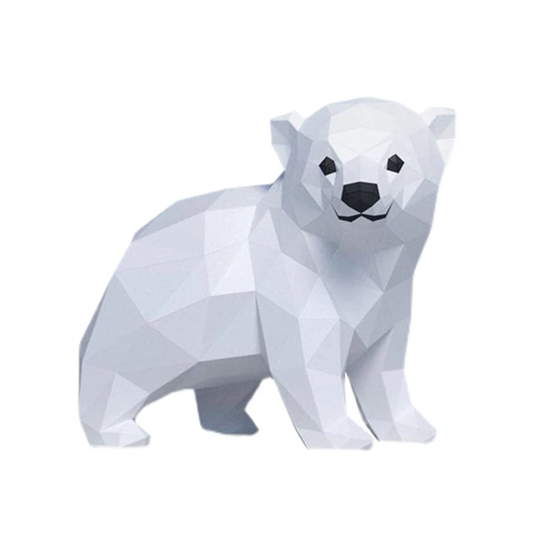 EUGY 3D Polar Bear Model Craft Kit - Build Your Own Animal Figure