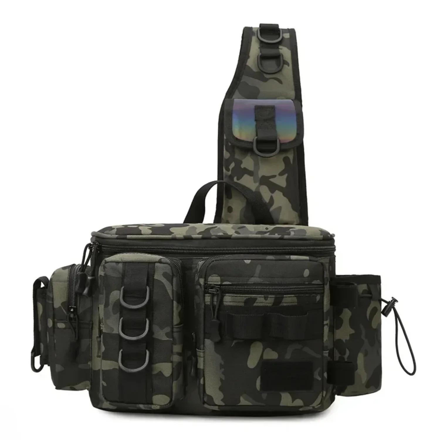 Fishing Shoulder Multifunctional Fishing Waist Pack Nylon Large Multi Pocket Waterproof Outdoor Sports Riding