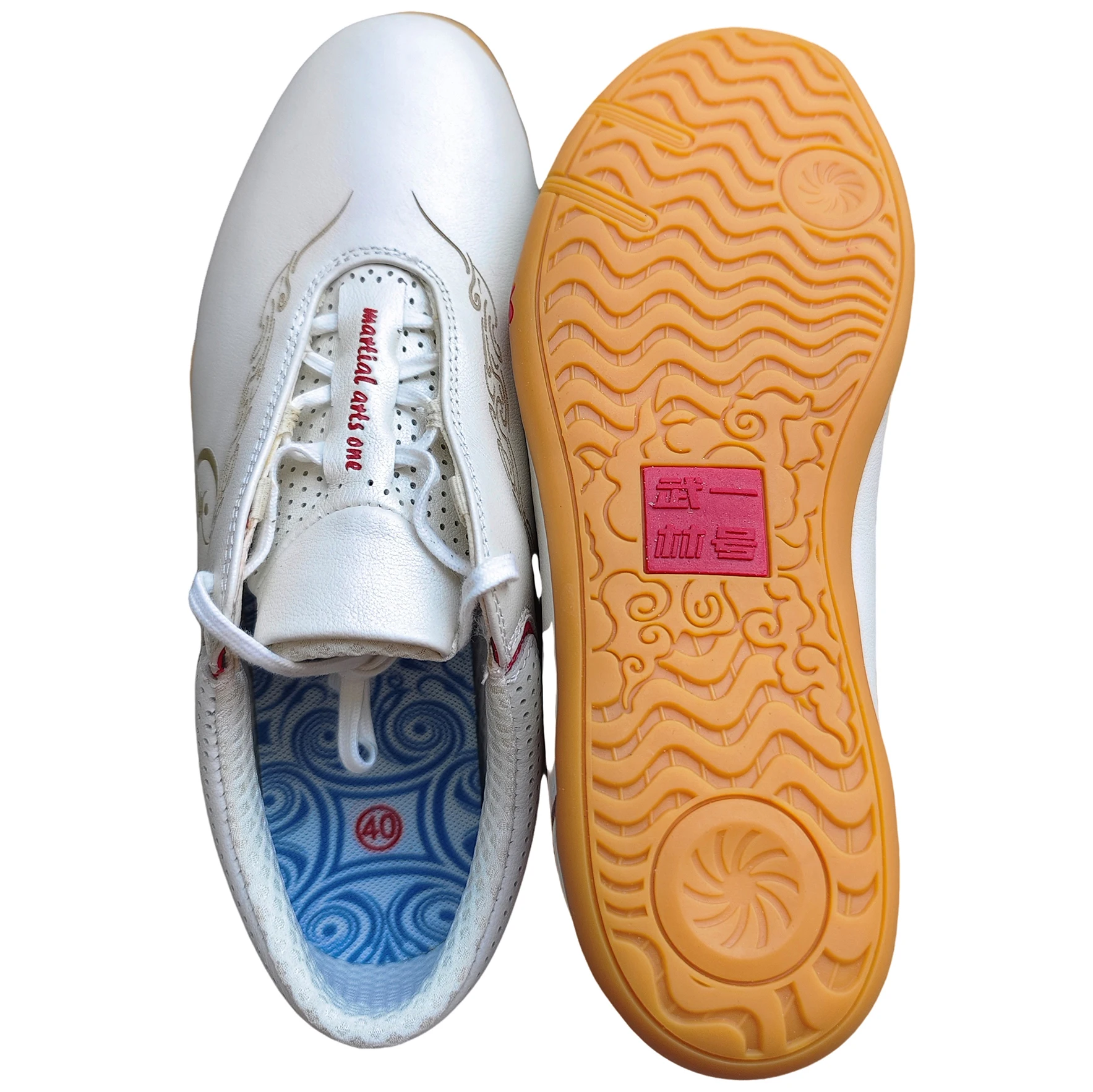 Genuine Leather Kung Fu Tai Chi Shoes Martial Art Shoes Sneakers Soft Cowhide Classic Pattern Free Flexible Sole Men Women