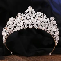 New Exquisite Butterfly Floral AB Color Crystal Crown Rhinestone Princess Pageant Diadem Wedding Hair Accessories Tiaras Jewelry - Image 6