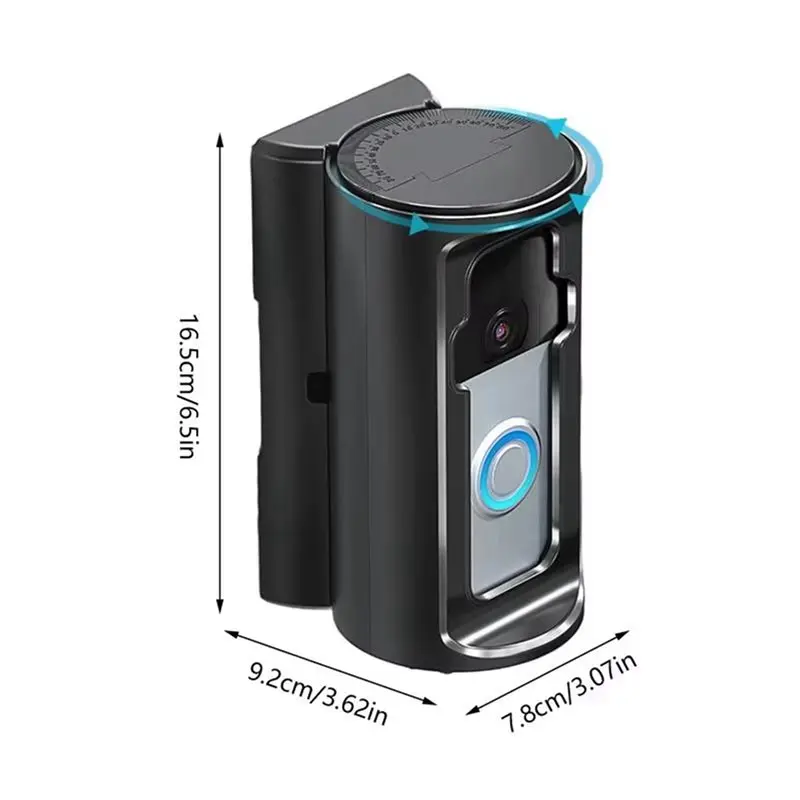 프로모션 2X 새 링 도어벨 마운트 무타공 링 도어 홀더 도어벨 마운트 무타공 조절 가능 링 도어벨 케이스