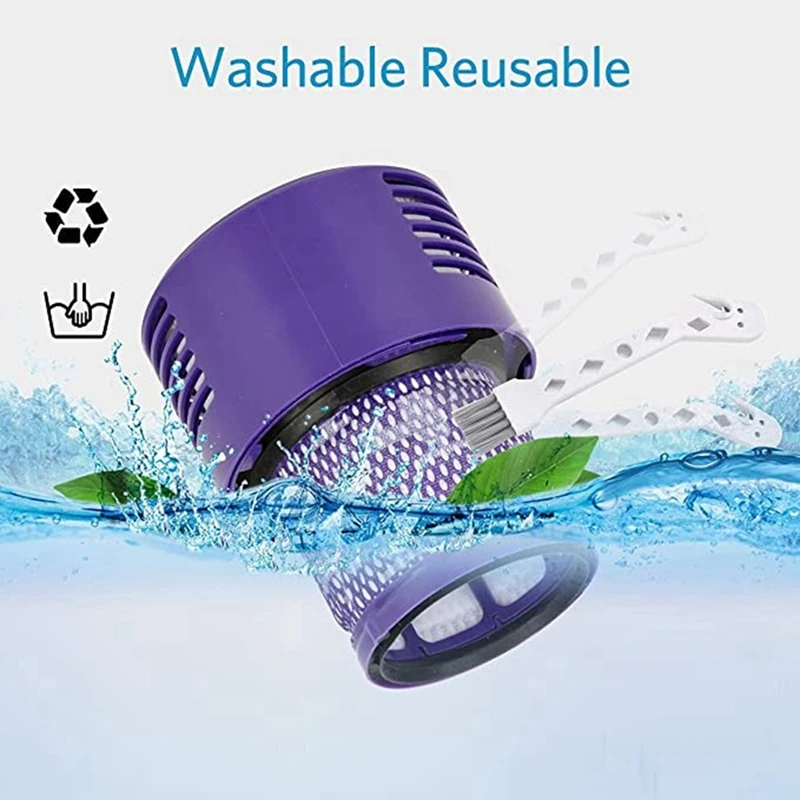 2 Pcs Washable Reusable Hepa Filter for Dyson V10 SV12 Cyclone Animal Absolute Total Clean Cordless Vacuum Cleaner