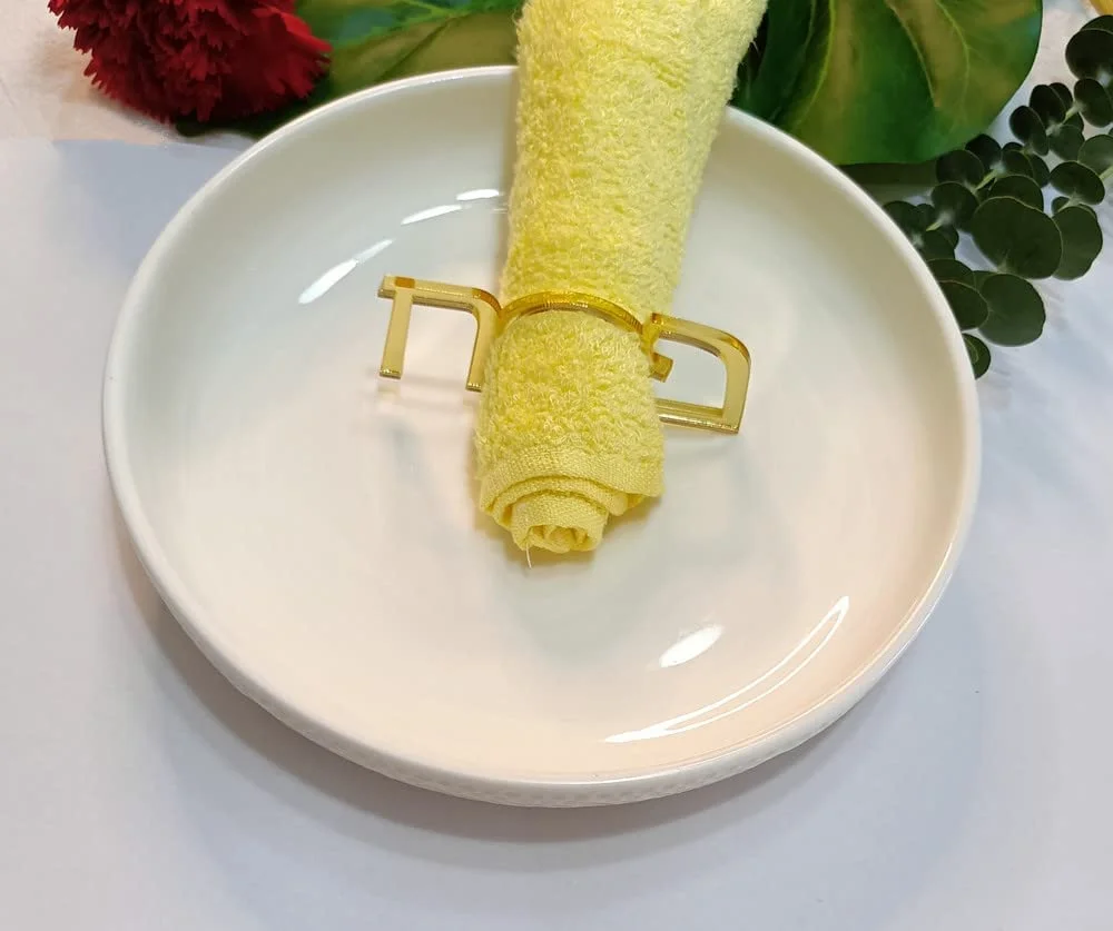Set of 10 Acrylic Napkin Rings Disposable Mirrored Napkin Holders for The Pesach Seder Passover Table Decor Jewish