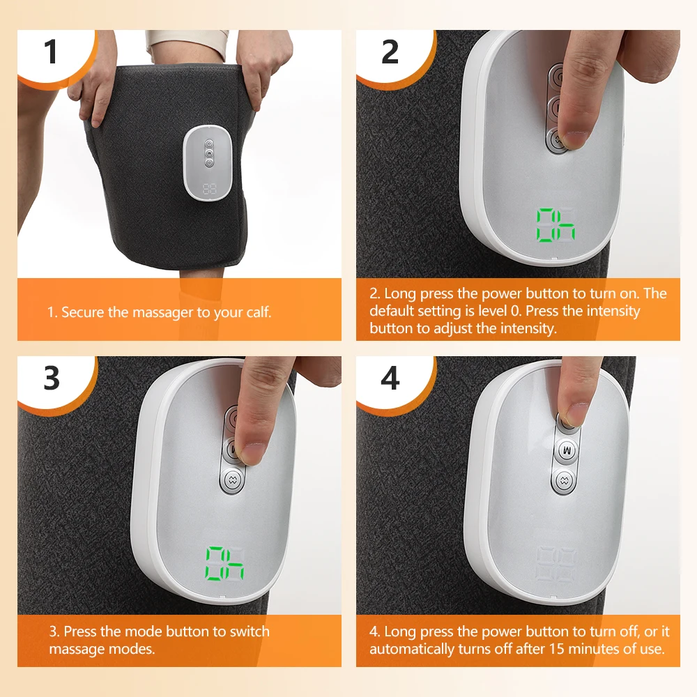 360° Full Cover Air Pressure Leg Massager Relaxation 4 Modes Calf Muscle Compression Airbag for Improved Foot & Leg Circulation