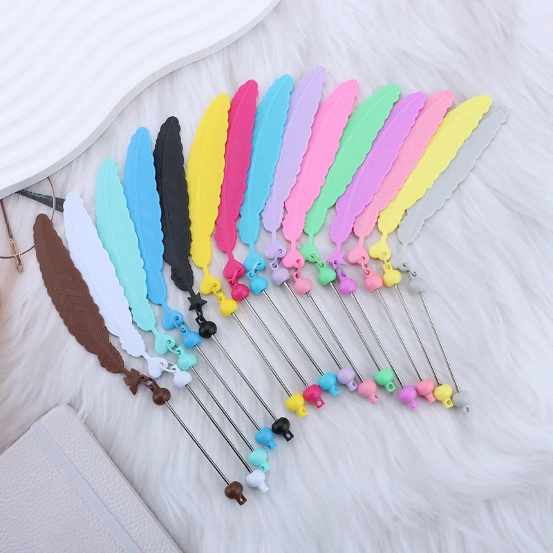 30Pcs Colorful DIY Beaded Feather Bookmark, Page Clip, Star & Butterfly Design, Student Incentive Gift