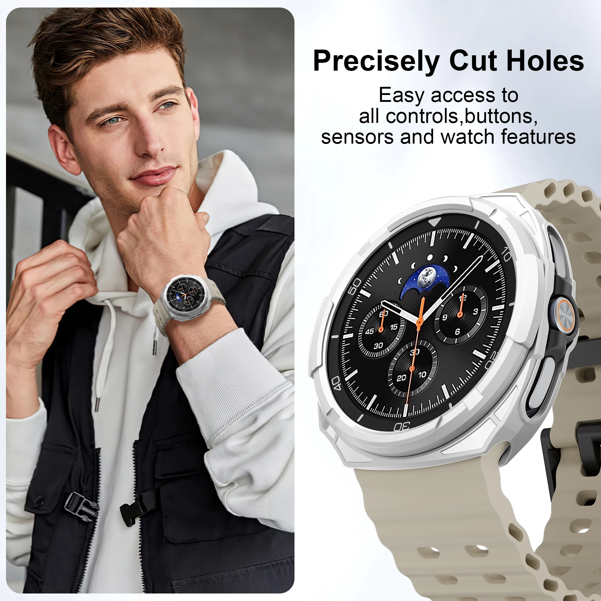 Durable Bezel and Soft TPU Bumper Case for Secure Watch Protection