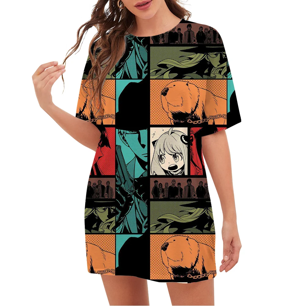 

CLOOCL New Fashion Women T-shirts Spy Family Anime Pattern 3D Printed Loose Short Sleeve Tee Shirt Summer Women's Shirts 2022