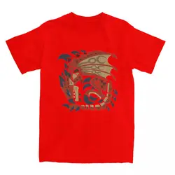 Rathalos Aesthetic Summer Cotton Fashion Tee - Men's Short - Sleeve Custom Design T - Shirt - S (Red)