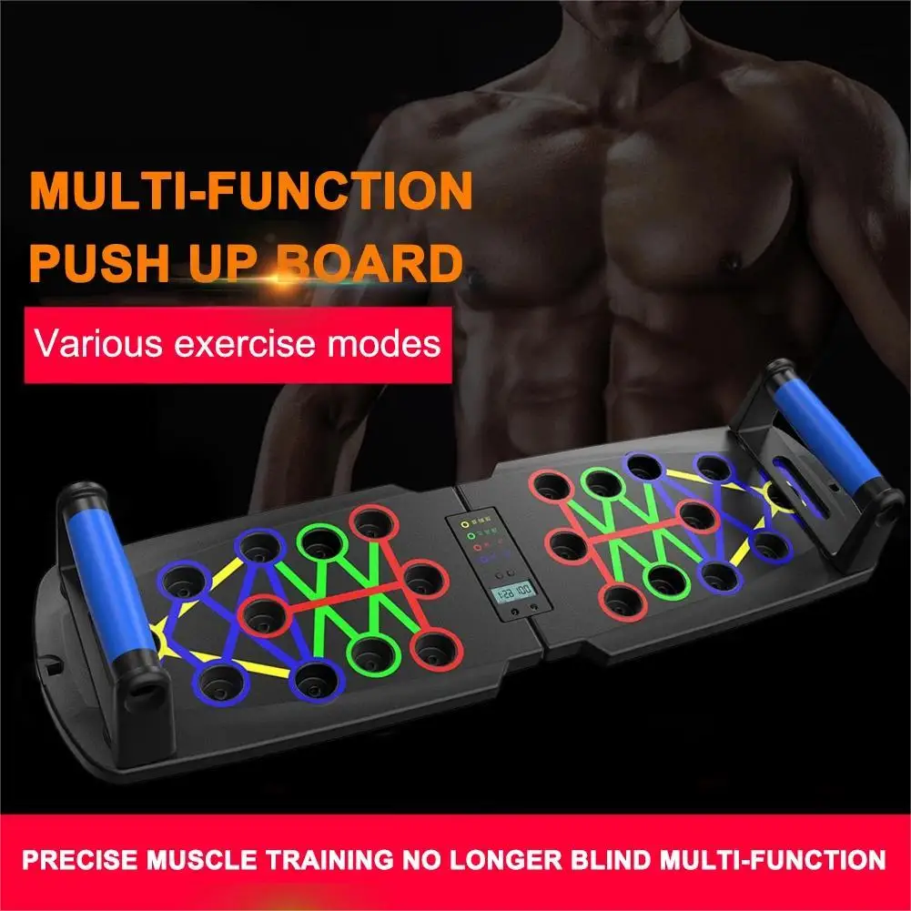 Portable Multifunctional Push-up Board Set With Handles Foldable Fitness Equipment For Chest Abdomen Arms And Back Training