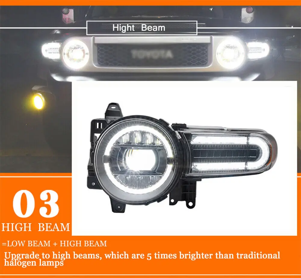 トヨタ FJクルーザー LEDプロジェクターヘッドライト トヨタ 送料無料 FJ クルーザー ヘッドライト ダブル