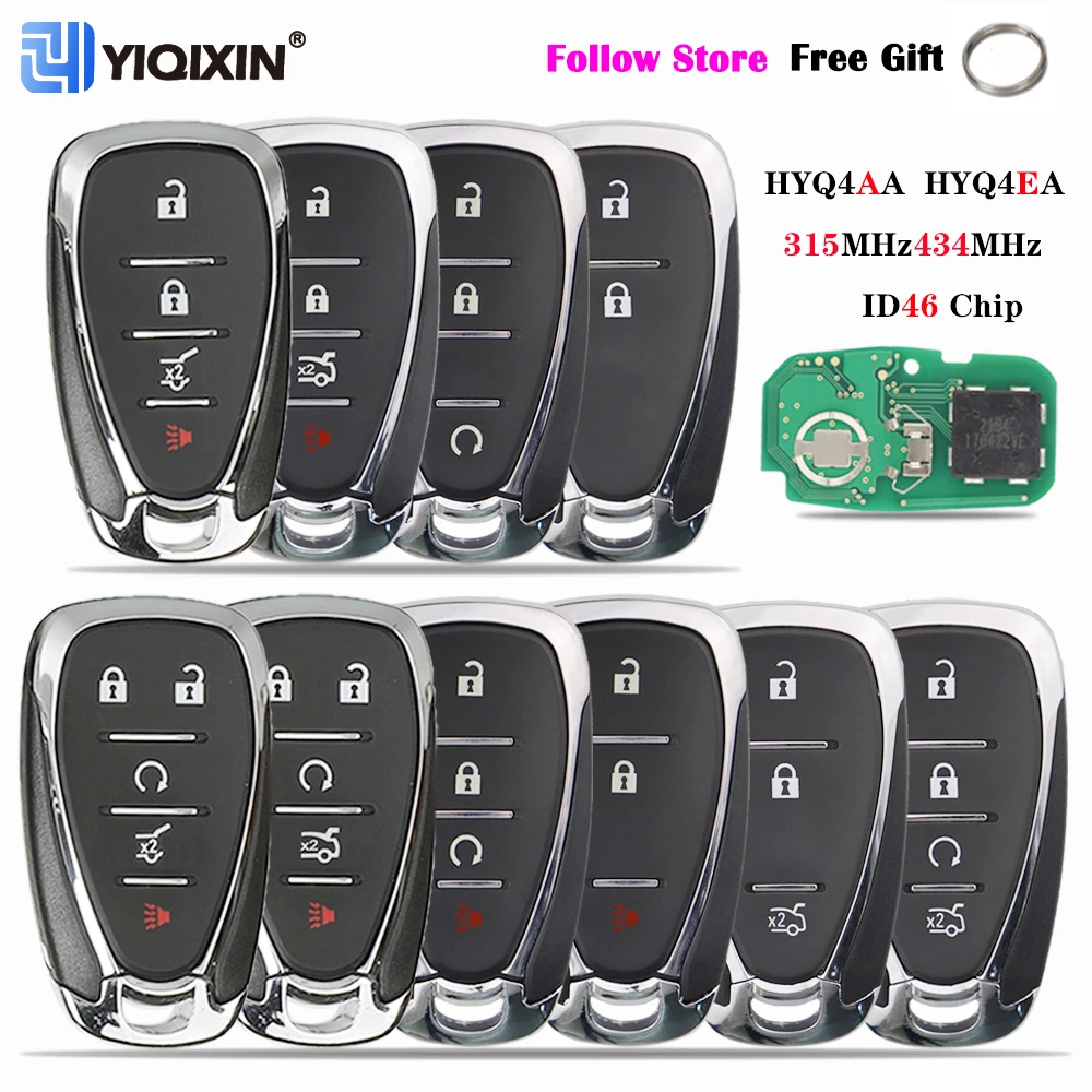 YIQIXIN Original ID46 Chip Car Remote Key For Chevrolet Cruze Malibu Spark Camaro Equinox Volt Blazer 315/434Mhz HYQ4EA HYQ4AA yiqixin 4 button original id46 chip keyless remote car key for chevrolet cruze camaro equinox malibu spark 315 434mhz smart card