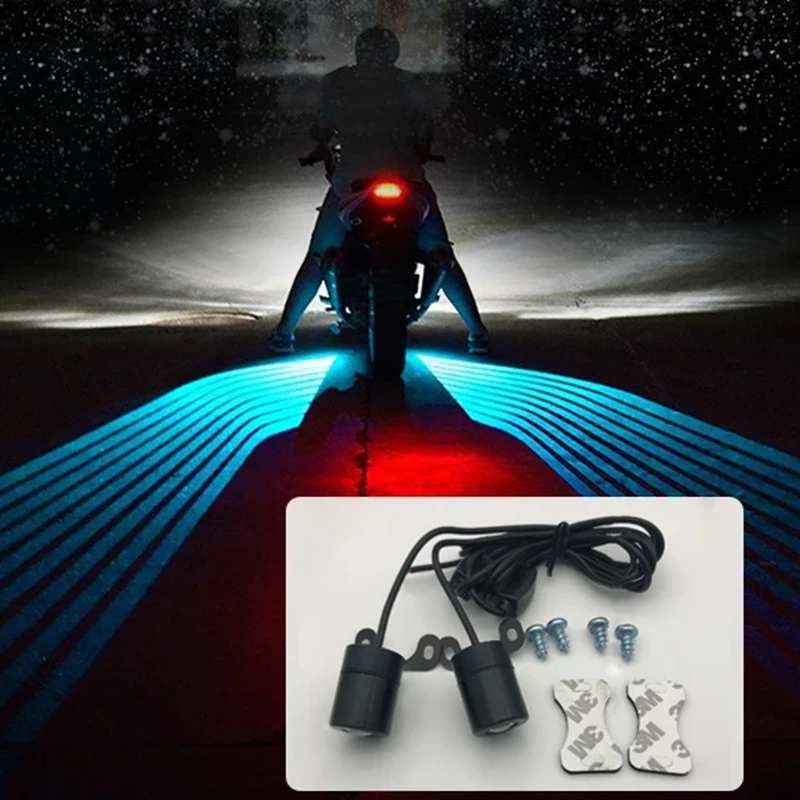 2PcsMotorcycleLEDDecorativeLightAngelWingLaserProjectionLamp