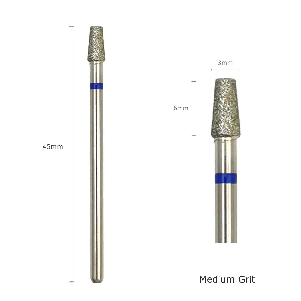 Description Picture 6 of itemHYTOOS Tapered Nail Drill Bits Diamond Cuticle Clean Burr Russian Mills Electric Manicure Drills Nails Accessories