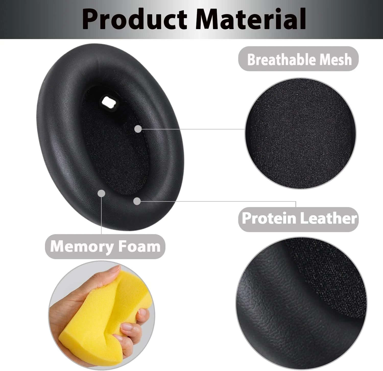 Premium Replacement Ear Cushions - Soft Memory Foam Pads