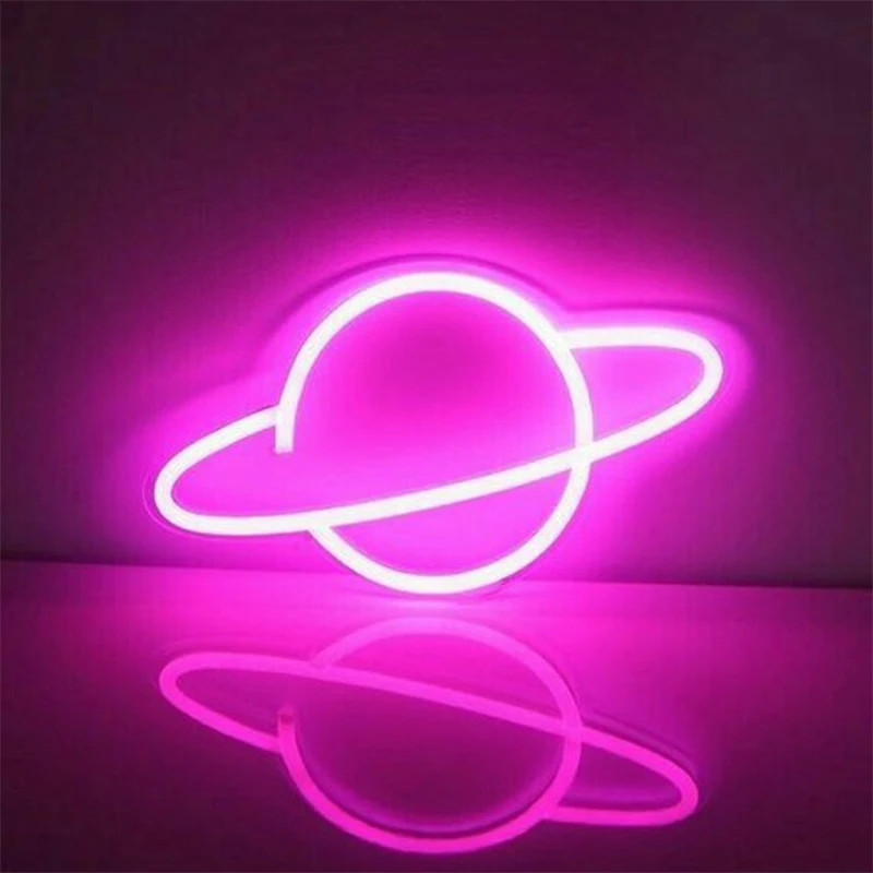 

Planet Galaxy Neon Signs UFO LED Neon Lights Bedroom Wall Decorative Personalized gifts for her for kid Art Neon