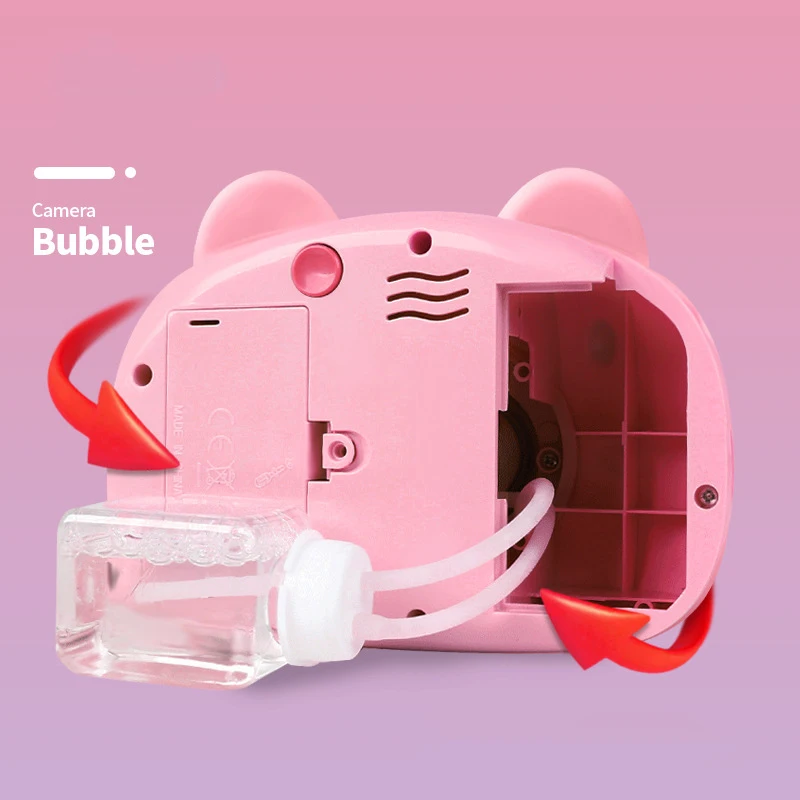 Cartoon Cute Piggy Bubble Blowing Machine Creative Animal With Light Electric Automatic Bubble Blowing Camera Kids Birthday Gift 3