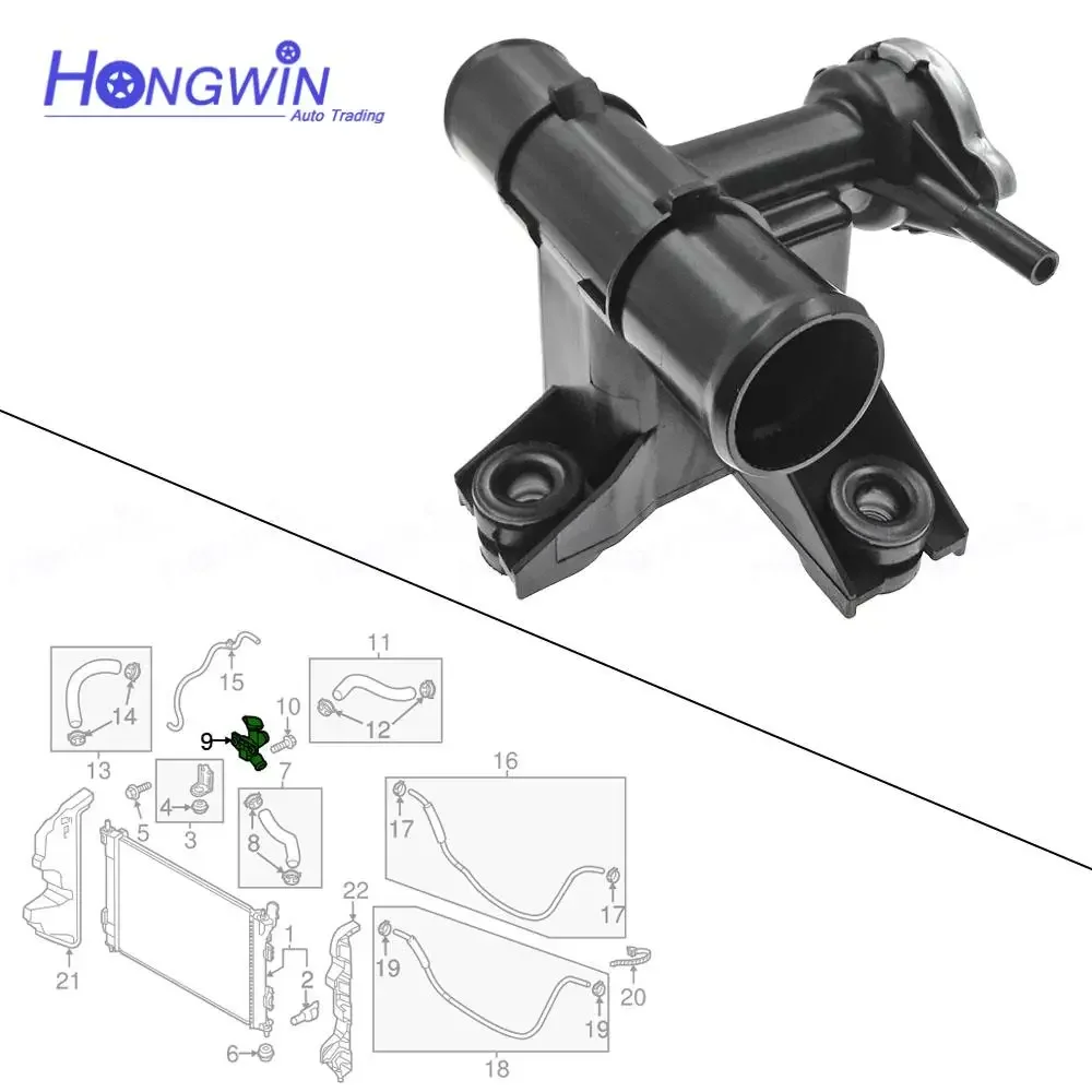 Engine Radiator Cooling Thermostat Filler Neck Radiator Cap For Hyundai Kia Soul 1.6L 2.0L G4FC D4FB 2009-2014 25329-2K000