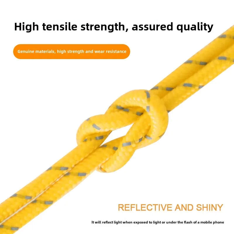 Outdoor Tent Ropes 4Pcs 5mm 4M Reflective Camping Guy Lines For Tarp Canopy