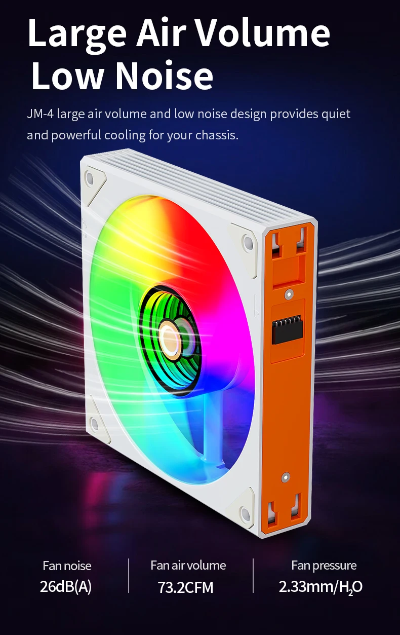 JM-4 Mirror Cycle Light Effect ARGB PC Case Fan 3 IN 1 PC Fan Kit Computer Radia