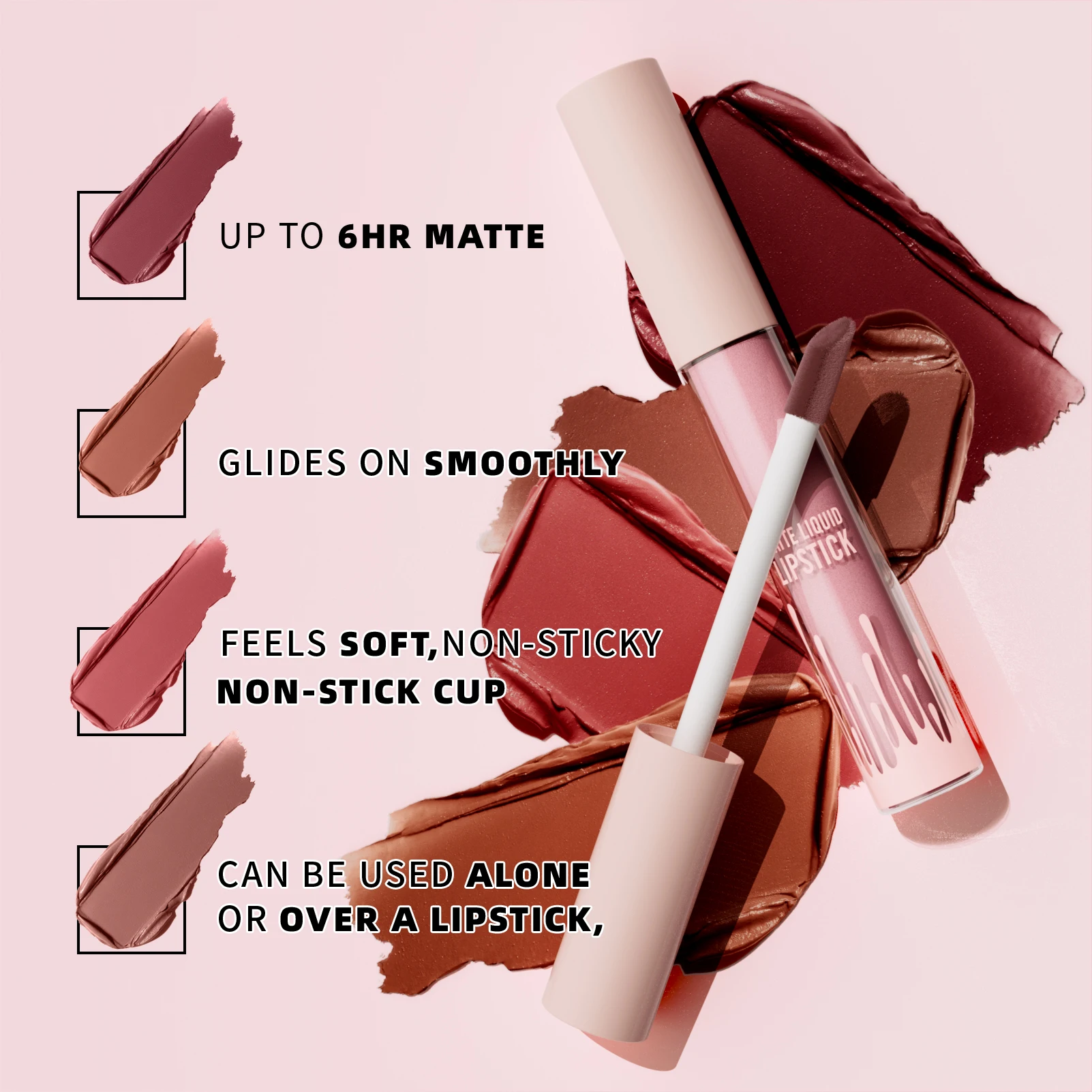 4 colors Matte Velvet Lip Glaze Long Lasting Waterproof Non-Sticky Smudge Proof Liquid Lipstick Valentine's Day Gifts lip glaze