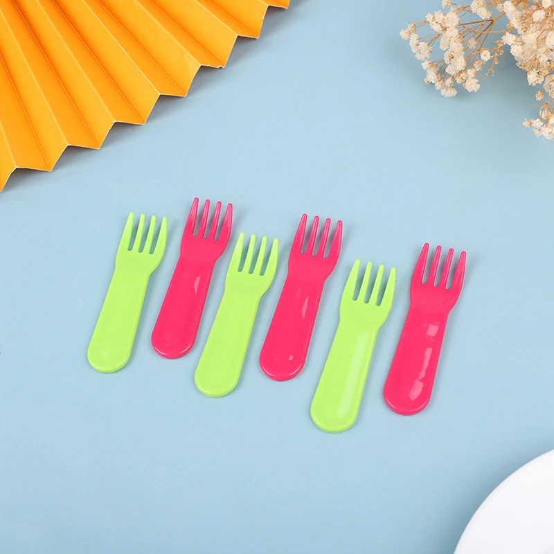 Description Picture 6 of item10Pcs Plastic Fruit Fork Mini Cartoon Children Fruit Fork Snack Cake Dessert Food Pick Toothpick Bento Lunches Party Decor