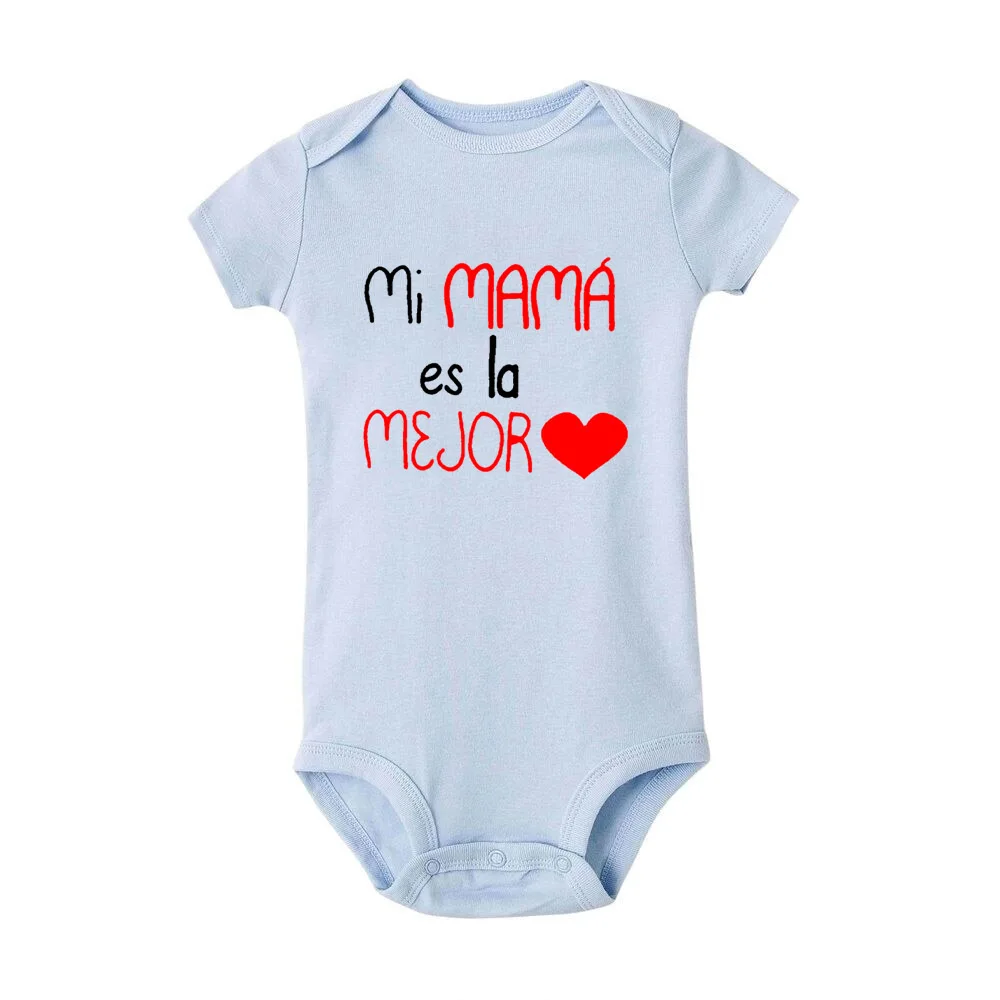 cute baby bodysuits My Mom Is The Best Baby Grow Mothers Day Infant Outfits Baby Boys Girls Body Suits New Born Short Sleeve Romper Mothers Day Gift bright baby bodysuits	 Baby Rompers