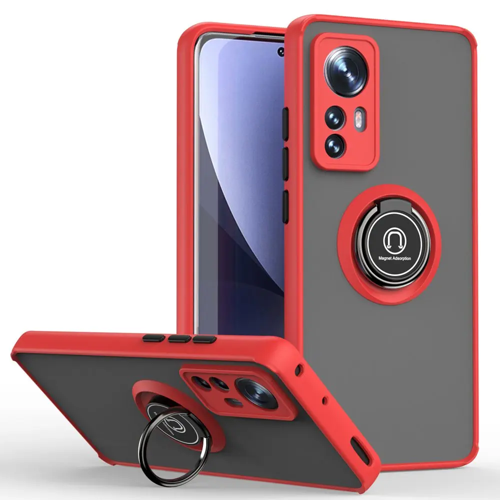 Durable Magnetic Ring Shockproof Case with Hard Back Cover