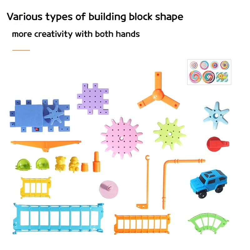 3D Electric Gears Model Building Blocks Plastic Bricks Educational Construction Toys for Children Gifts puzzle building block toy technical bricks