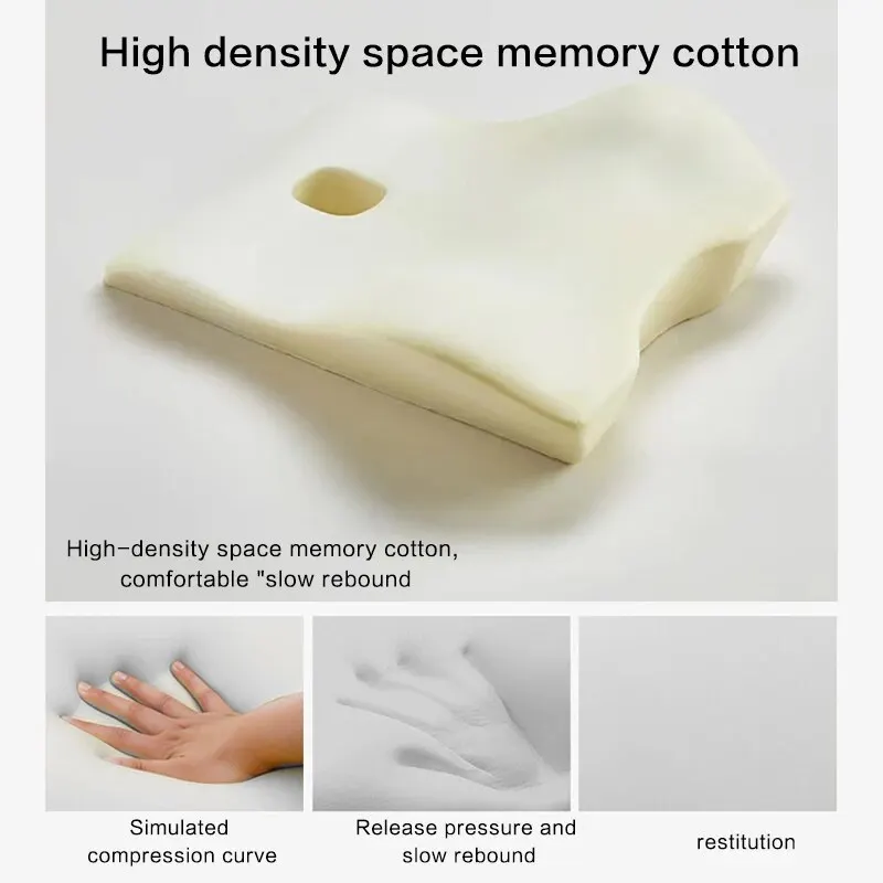 Office waist pillow ergonomic lumbar support memory cotton 4D curved waist pad car rest