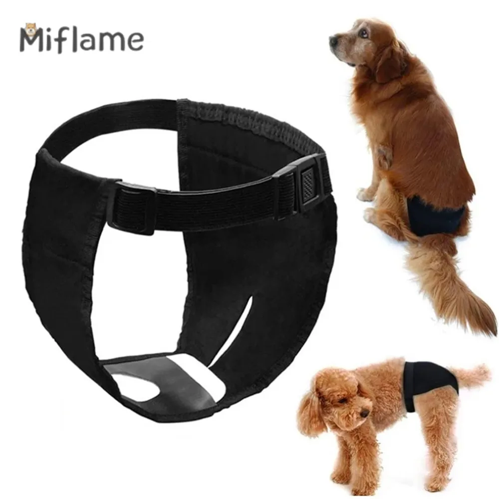 

Miflame 2022 New Pet Dog Menstrual Safety Pants Teddy Golden Retriever Physiological Pants Female Sanitary Small Dog Briefs