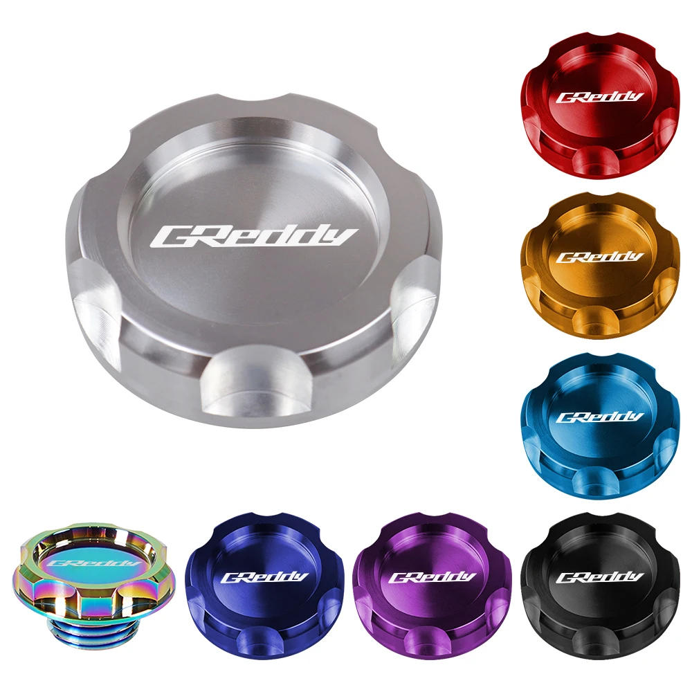 Racing Car JDM GReddy Style Aluminum Alloy Engine Oil Tank Cap Fuel Filler Tank Cover Accessories For Honda Nissan Car Styling oil filler cap fuel tank gas cap oil filter housing cap