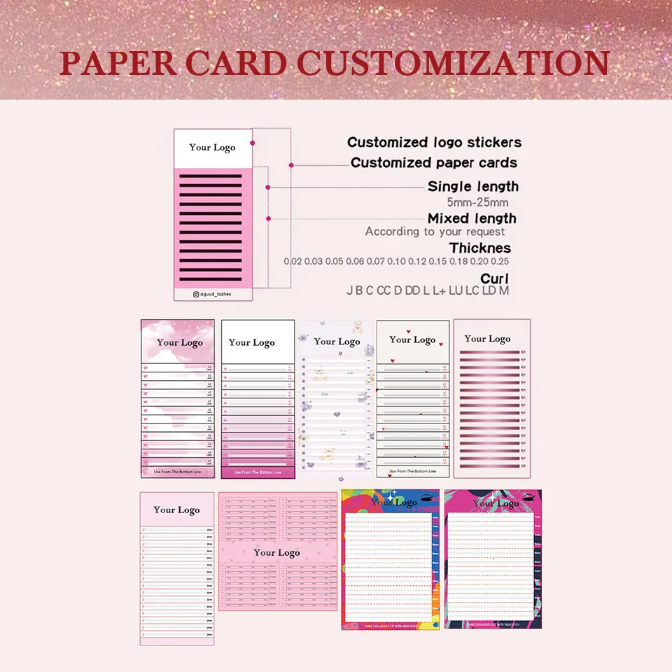 ODM/OEM Random Size Eyelash Private logo DIY logo eyelash extensions personal eyelashes personal logo name eyelash Customize 3