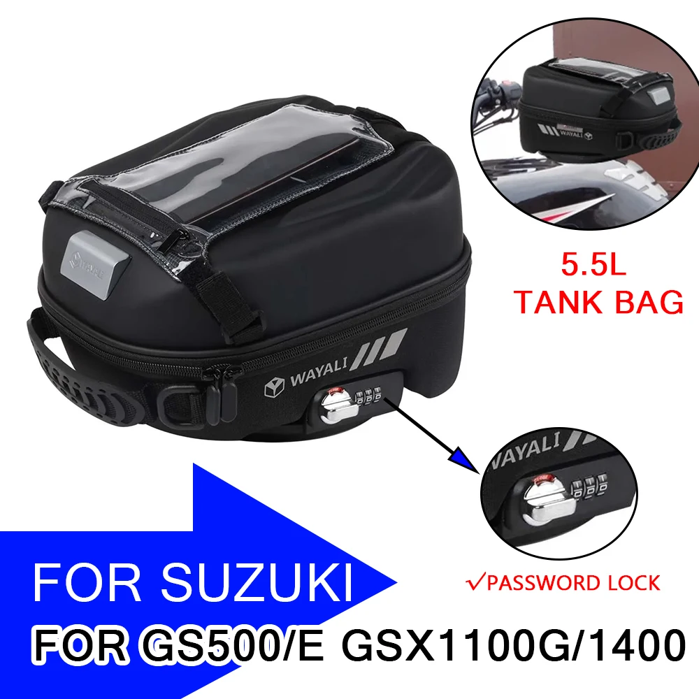Per Suzuki Gsx1400 Gs500 Gs500E Gsx1100G Gsx 1100G 1400 Gs 500 E Moto Tank Bag Bagaglio Zaino Navigazione Tanklock Bags