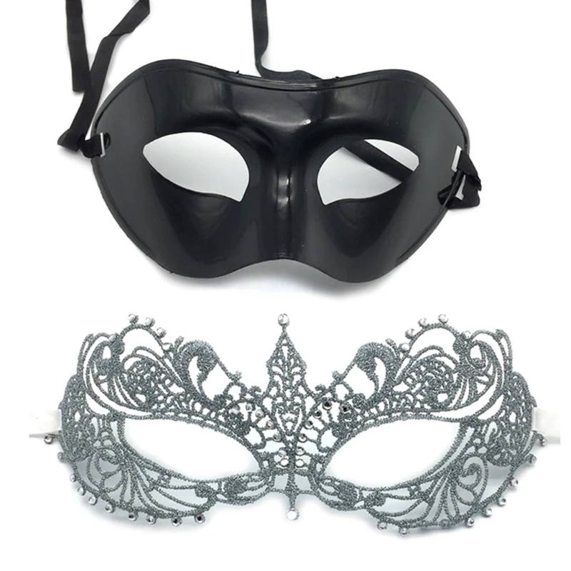 

Couple Masquerade Mask Halloween Costume Accessoires Mardi Gras Mask Party Cosplay Props Ball Party Mask for Women Men