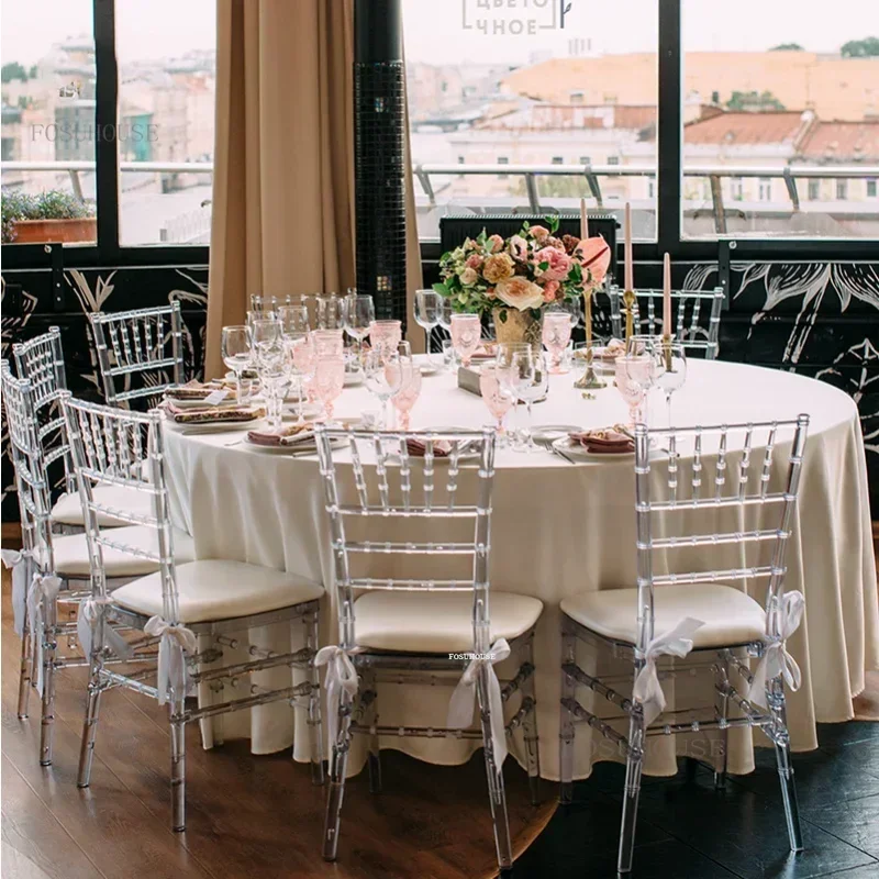 Dining Chair Hotel Crystal Chair Commercial Furniture Outdoor Wedding Banquet Lounge Chairs for Events N