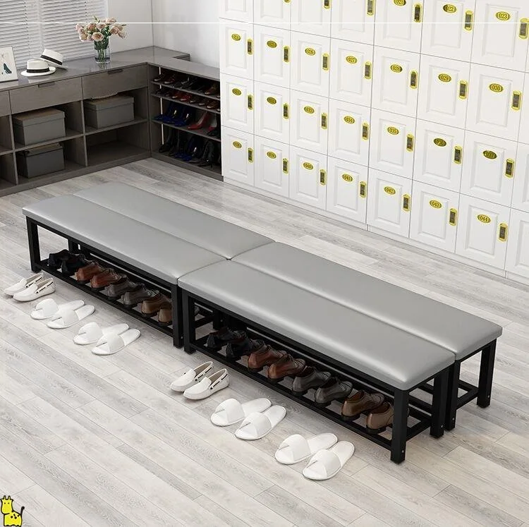 Gym Locker Room Bathroom Lounge Area Shoe Change Stool Home Seat Cushioned Shoe Rack Storage Cabinet