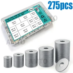Enhanced Large Wide - Body Stainless Steel Flat Washers - 275 Pieces (275pcs)