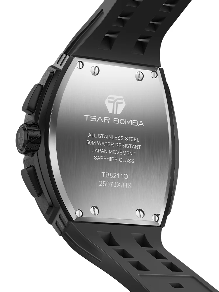 TSAR BOMBA Orologio automatico da uomo delle migliori marche Orologio da polso in tanio impermeabile 50M Orologio meccanico da uomo in fibra di carbonio di lusso  1511