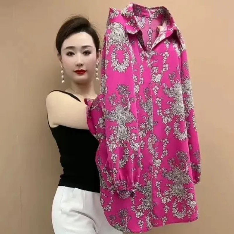 Middle Aged Elderly Women Clothing Vintage Floral Print Oversize