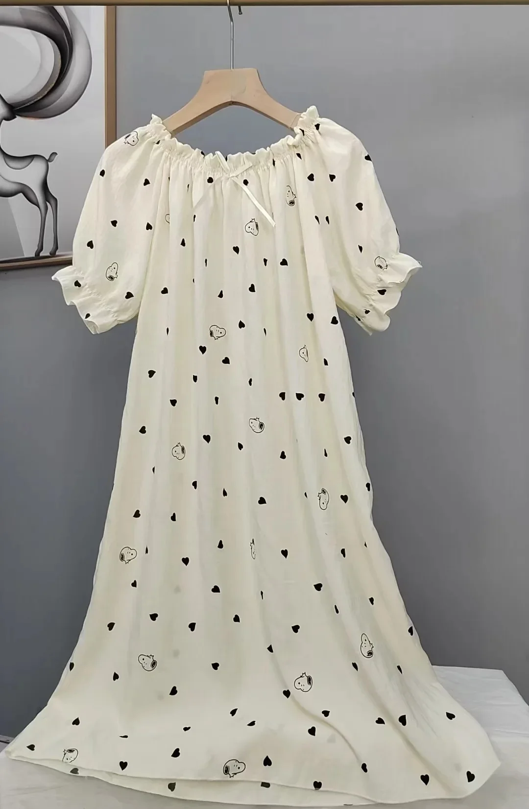 قميص نوم قطني سحابي لصيف 2025، لطيف وفضفاض، مقاس ك...